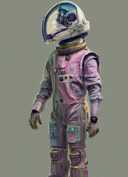 Prompt: detailed full body concept art illustration colorful pastel painting of an anthropomorphic space pilot in full intricate clothing, ultra detailed, digital art, octane render, 4K