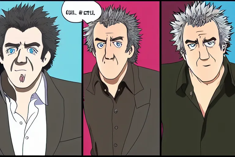 Image similar to jeremy clarkson in anime style, detailed