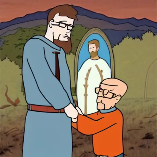 Image similar to Hank Hill saving Jesus