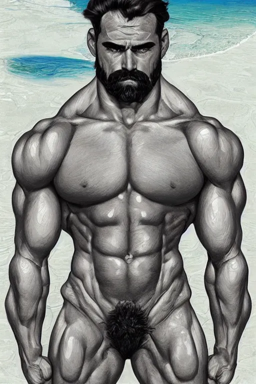 Image similar to gigachad luigi bodybuilder in the ocean by ilya kuvshinov, ernest khalimov body by krista sudmalis, super mario bros symmetrical face concept art, hyper realistic, intricate, elegent, highly detailed, digital painting, concept art, smooth, sharp, focus, illustration, art by artgerm and greg rutkowski and alphonse mucha, artstation