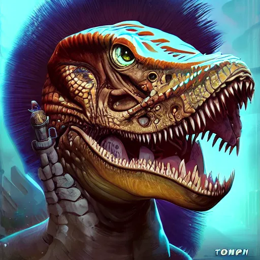 Image similar to Lofi bioPunk portrait tyrannosaurs rex Pixar style by Tristan Eaton Stanley Artgerm and Tom Bagshaw