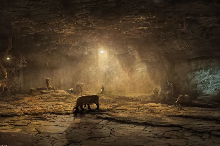 Image similar to tarkovsky scene in the style of the lion king, hyper realistic, ambient lighting, concept art, intricate, hyper detailed, smooth, dynamic volumetric lighting, octane, raytrace, cinematic, high quality, high resolution, 4 k