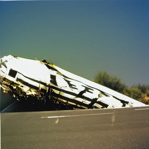 Image similar to “ airplane crash on a freeway in los angeles, flickr, national geographic photo, photo taken with provia, stockphoto ”