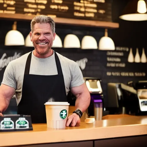 Prompt: a film still of thanos working as a starbucks barista in an upcoming movie, 4 k