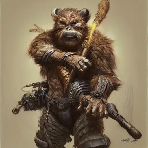 Prompt: The ranger bugbear, character portrait by Donato Giancola, Craig Mullins, digital art, trending on artstation