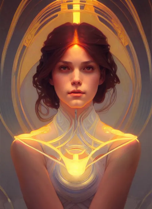 Image similar to symmetry!! portrait of air, glowing lights!! intricate elegant, highly detailed, digital painting, artstation, concept art, smooth, sharp focus, illustration, art by artgerm and greg rutkowski and alphonse mucha