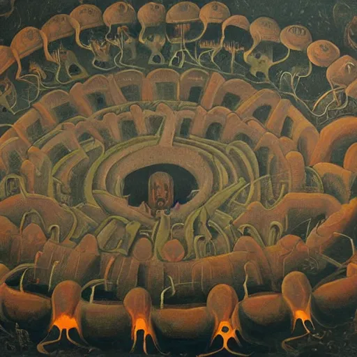 Image similar to A painting of the nine circles of hell, artistic,