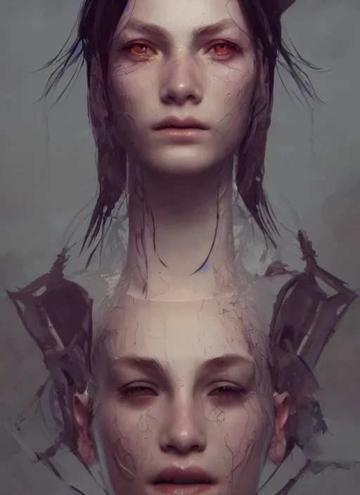 Image similar to arcane portrait, au naturel, hyper detailed, digital art, trending in artstation, cinematic lighting, studio quality, smooth render, unreal engine 5 rendered, octane rendered, art style by klimt and nixeu and ian sprigger and wlop and krenz cushart.