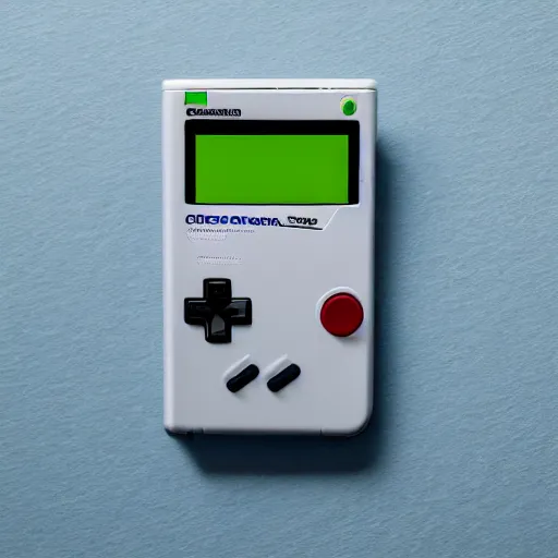 Image similar to a gameboy smartphone, product placement, professional photo