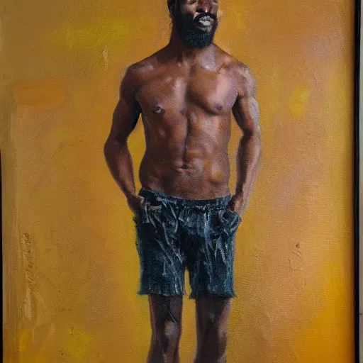 Prompt: salomon grundy needs pants, expensive oil painting