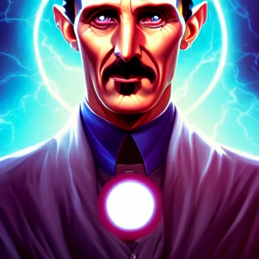 Nikola Tesla as a supervillain with electric powers, | Stable Diffusion ...