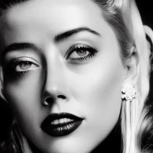 Image similar to portrait of amber heard by mario testino, 1 9 5 0 s hairstyle, headshot, ca. 1 9 5 0, detailed, award winning, sony a 7 r