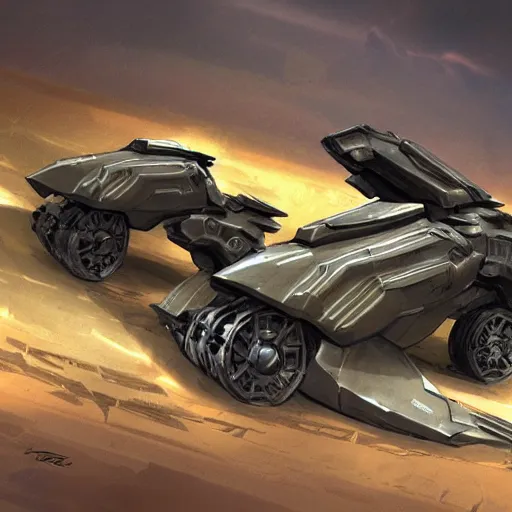 Prompt: concept art prometheus halo vehicles