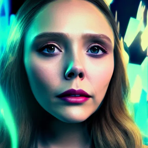 Image similar to elizabeth olsen inspired avant-garde art, deco fashion, highly detailed, photorealistic portrait, bright studio setting, studio lighting, crisp quality and light reflections, unreal engine 5 quality render