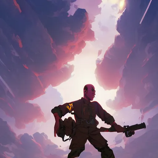 Image similar to hero world full metal jacket 1 9 8 7, behance hd by jesper ejsing, by rhads, makoto shinkai and lois van baarle, ilya kuvshinov, rossdraws global illumination