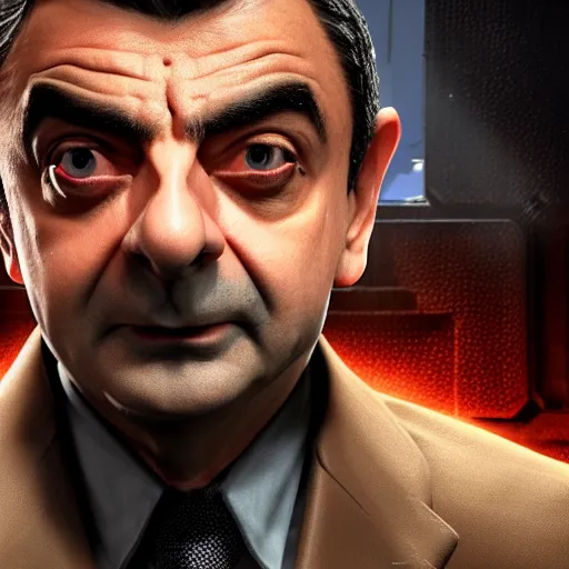 Prompt: rowan atkinson in doom eternal, highly detailed, extremely high quality, hd, 4 k, 8 k, professional photographer, 4 0 mp, lifelike, top - rated, award winning, realistic, detailed lighting, detailed shadows, sharp, no blur, edited, corrected, trending