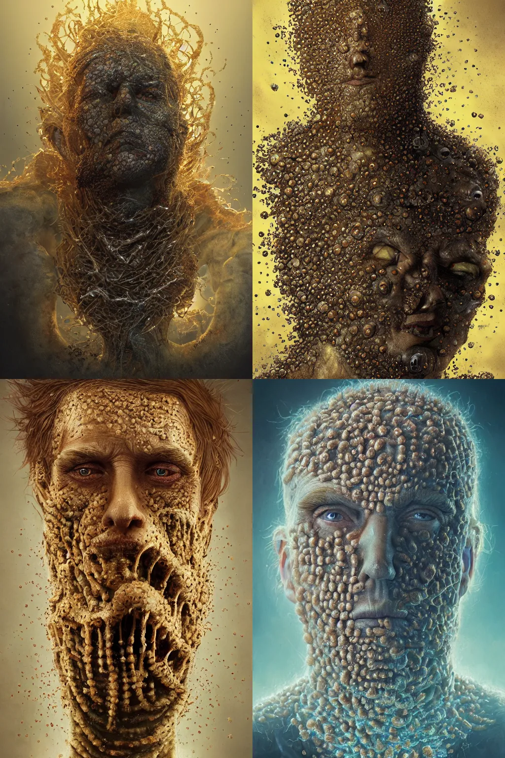 Prompt: donald trump covered in maggots, trypophobia, by tom bagshaw and anna dittman, studio lighting, golden ratio composition, 3 5 mm lens, cybernetic scifi, deep depth of field, artstation, 8 k