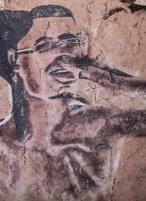 Prompt: a cave painting of filthy frank