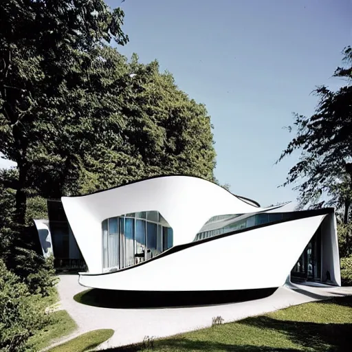 Image similar to house designed by zaha hadid