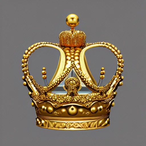 Image similar to photograph of a solid gold crown decorated with frog imagery