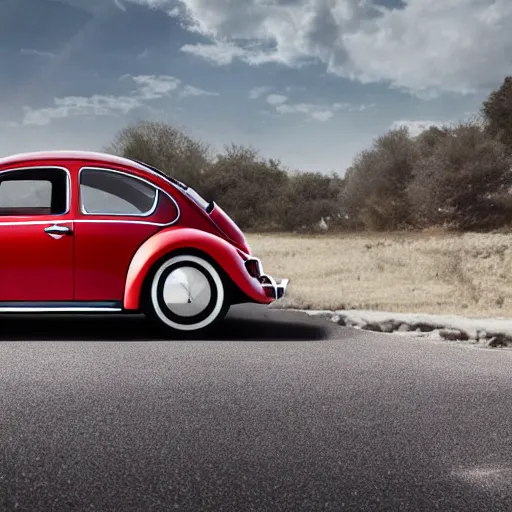 Prompt: Volkswagen Beetle made by Tesla, high definition, highly detailed, photo realistic