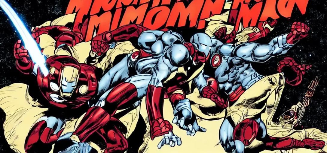 Prompt: Moon Knight fighting Iron Man