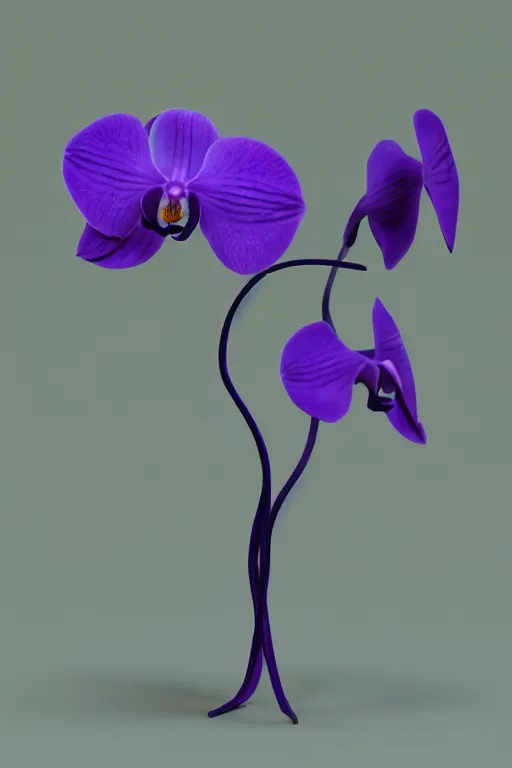 Image similar to a purple and blue orchid, ( ( ( ( jonathan zawada ) ) ) ) a computer rendering by agnes lawrence pelton, featured on polycount, computer art, rendered in cinema 4 d, octane render, rendered in maya