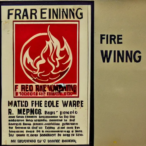 Image similar to vintage fire warning label