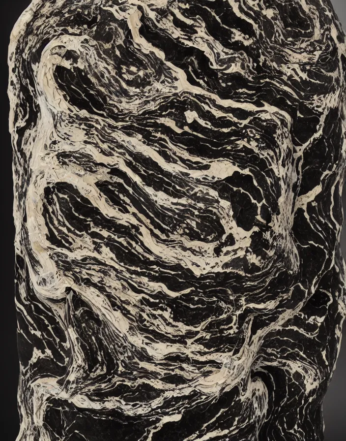 Prompt: a diagram showing 1 1 0 million years old liquid porcelain sculpture on black velvet detail 8 k
