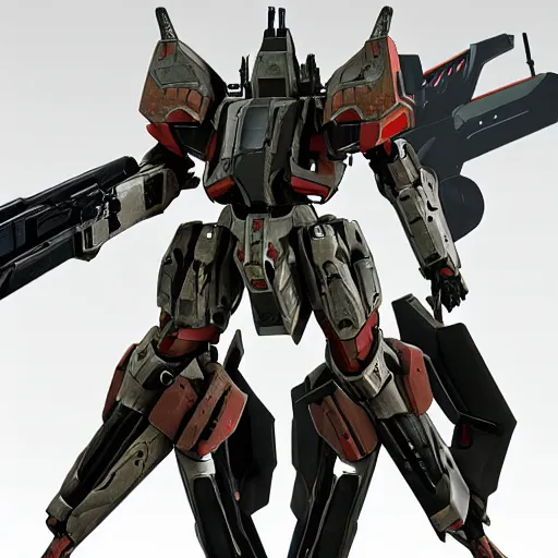 Prompt: cinematic still in ps 5 armoredcore 6, one slim full body ornate armored core with sci - fi rifle arms by fujioka kenki and by mamoru nagano,