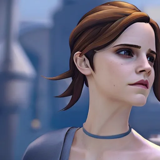 Prompt: Emma Watson screenshot from overwatch