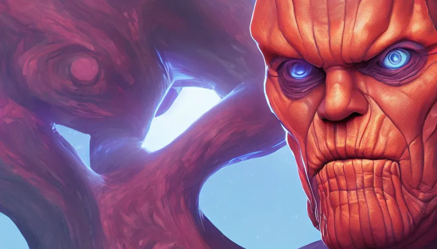 Prompt: Digital painting of orange Thanos, hyperdetailed, artstation, cgsociety, 8k