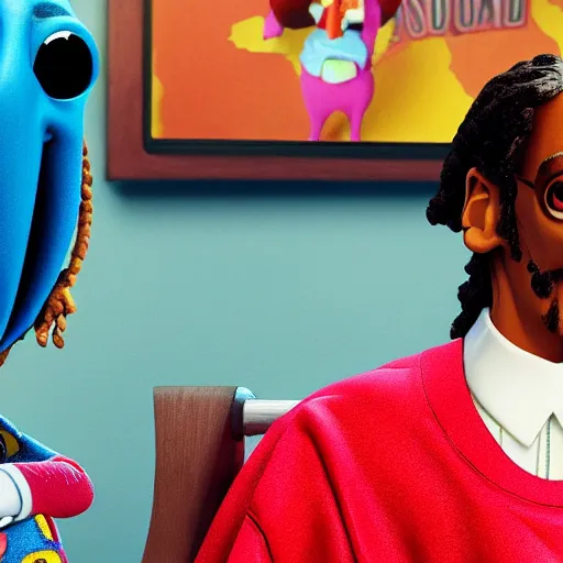 Prompt: film still of Snoop Dogg in new Pixar biopic film