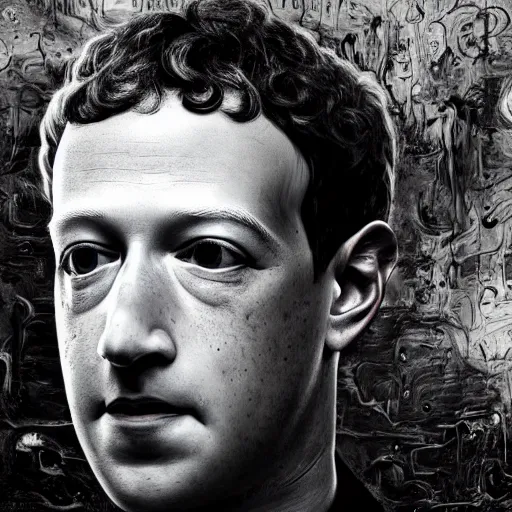 Prompt: horror portrait of mark zuckerberg inside a nightmare, terrifying, high detail, hyperreal