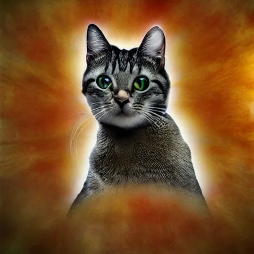 Image similar to deranged cat photomanipulation