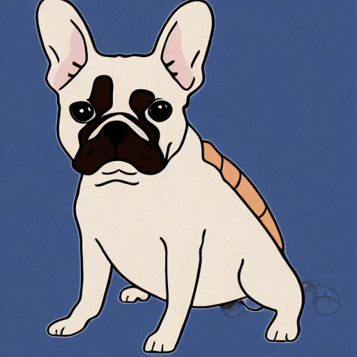 Prompt: french bulldog in japanese artstyle