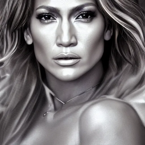 Image similar to hyperrealist portrait of jennifer lopez, photo realistic, dynamic lighting, artstation, poster, volumetric lighting, very detailed faces, 4 k, award winning