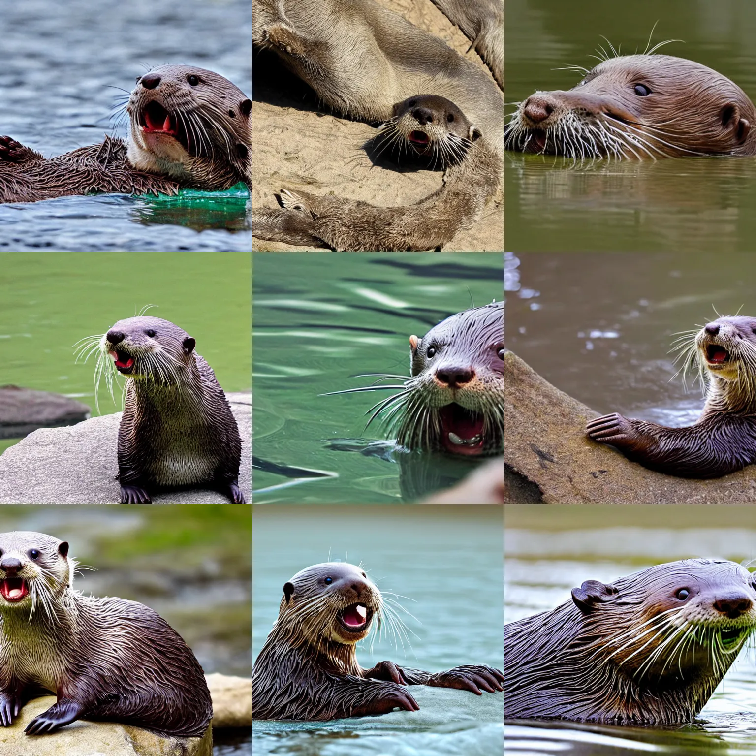 Prompt: an otter yawning