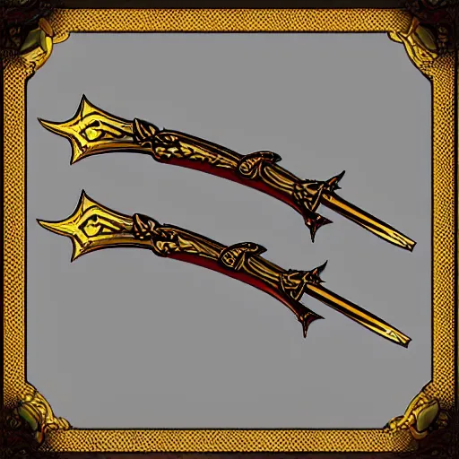 Image similar to rococo bow and arrows weapon, arrows, fantasy game style art