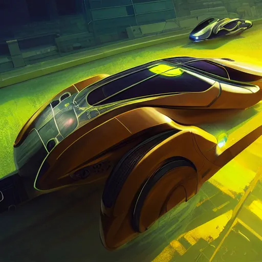 Image similar to solarpunk hovercar, clean energy, green technology, batoidea shape, highway, sunny day, futurism, intricate, engines, glow, highly detailed, peaceful, utopia, bright, digital painting, artstation, concept art, smooth, sharp focus, epic landscape, art by akihiko yoshida and tim mcburnie and anato finnstark