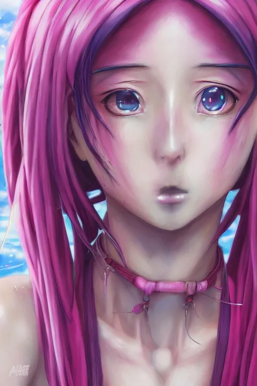 Prompt: portrait of an anime manga girl with pink and white dreads, straight on portrait, by artgerm, james jean, tom bagshaw, gerald brom, vaporwave colors, lofi colors, vaporwave, lofi, goth vibe, 4 k, smooth, hd, substance designer render, full body character concept art, symmetrical, perfect face, detailed face,