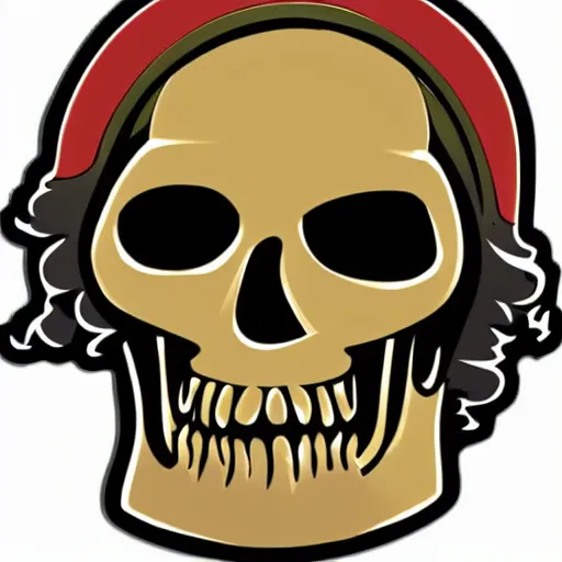 Image similar to a nice vector sticker of a funny smoking skull