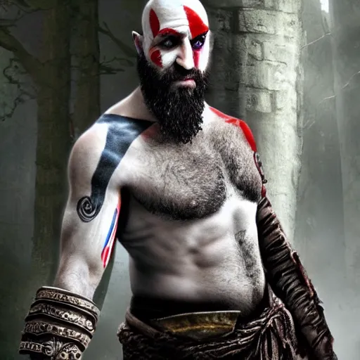 Image similar to avigdor lieberman as kratos from god of war