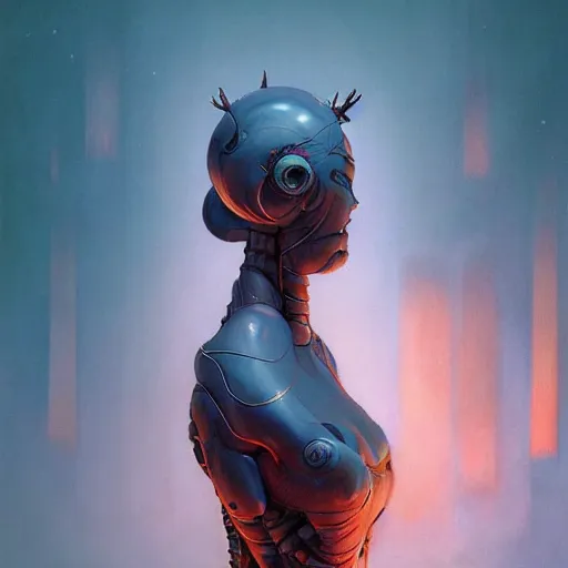 Image similar to A portrait of a robot by Wayne Barlowe, Zdzislaw Beksinski and Peter Mohrbacher, detailed, sharp, digital art, trending on Artstation