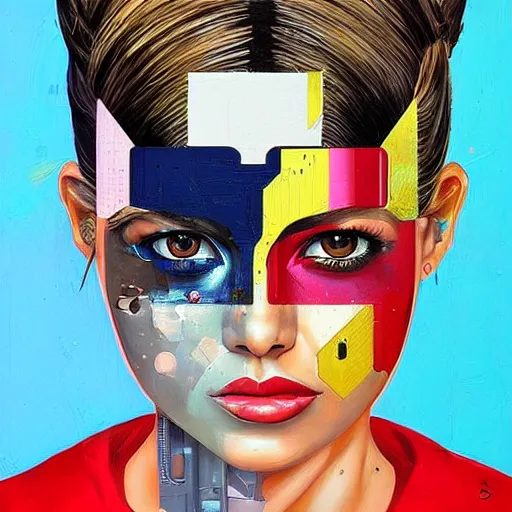 Image similar to portrait of female android, by sandra chevrier and fra angelico