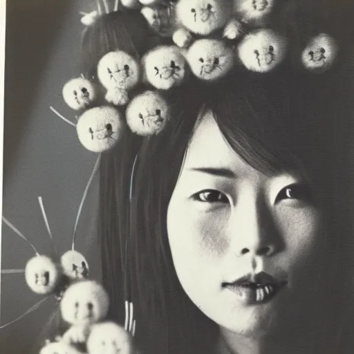 Image similar to an album cover for a female japanese folk artist, photograph, 1 9 7 6