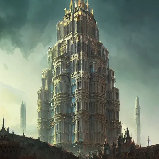 Prompt: the grand tower, architectural masterpiece, intricate complexity, by greg rutkowski, artgerm, ross tran, conrad roset, takato yomamoto. 4 k, beautiful, cinematic dramatic atmosphere