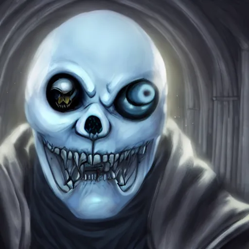 Image similar to photorealistic dark fantasy concept art of different versions of sans with his eye glowing, dynamic lighting, stunning visuals, ray tracing, beautiful scenery, cinematic, full body portrait, ultra detailed, hyper detail, stunning detail