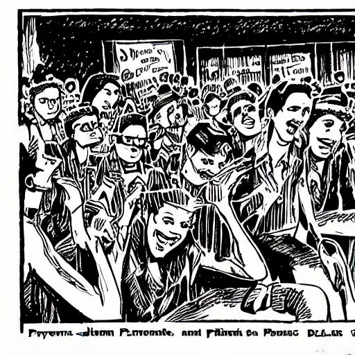 Image similar to robert crumb comic about pembroke pines flanagan high school students partying accurate eyes high detail