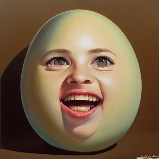 Image similar to a hyper-realistic studio oil painting of an egg; hyper-detailed; an extraordinary masterpiece!!!; flawless; trending on artstation